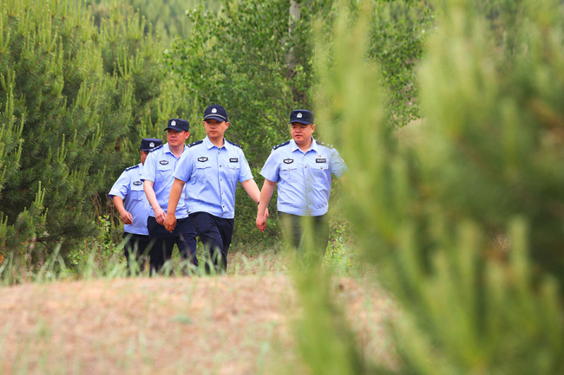 如今茂盛的綠植為巡邏的民警遮擋風(fēng)沙。